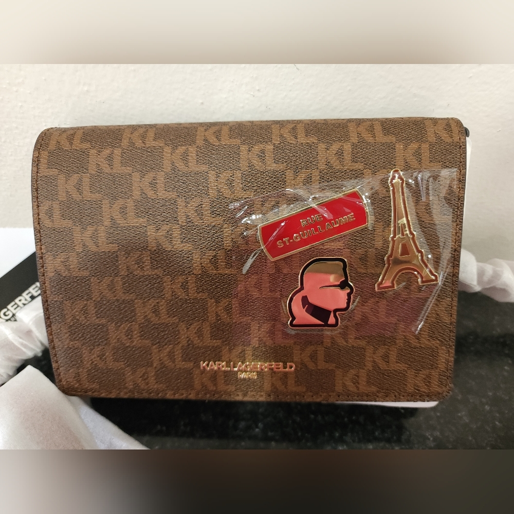 Karl Lagerfeld Paris Connie Crossbody Bag Brown